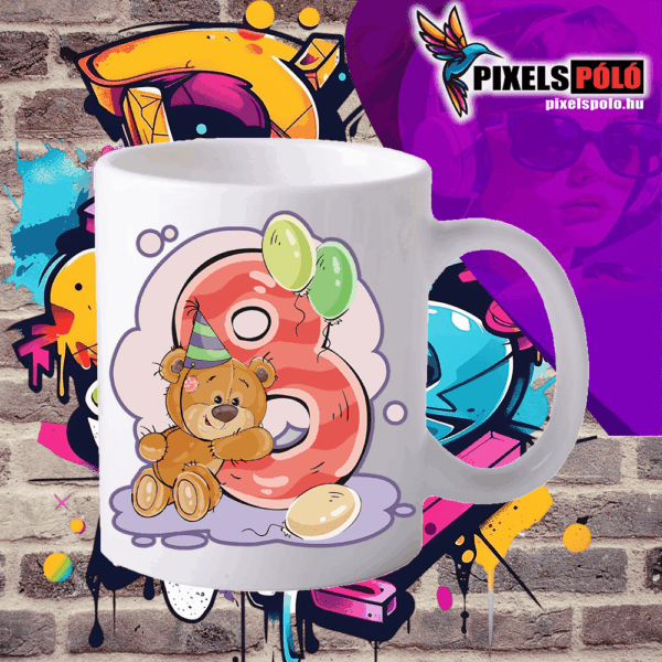 Egyedi szülinapi bögre a Pixelspolo.hu kínálatából